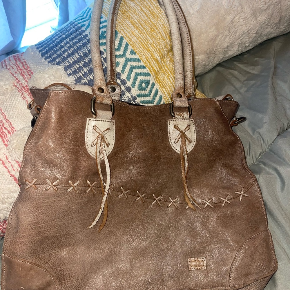 Bed Stu Tan Leather Shoulder Bag